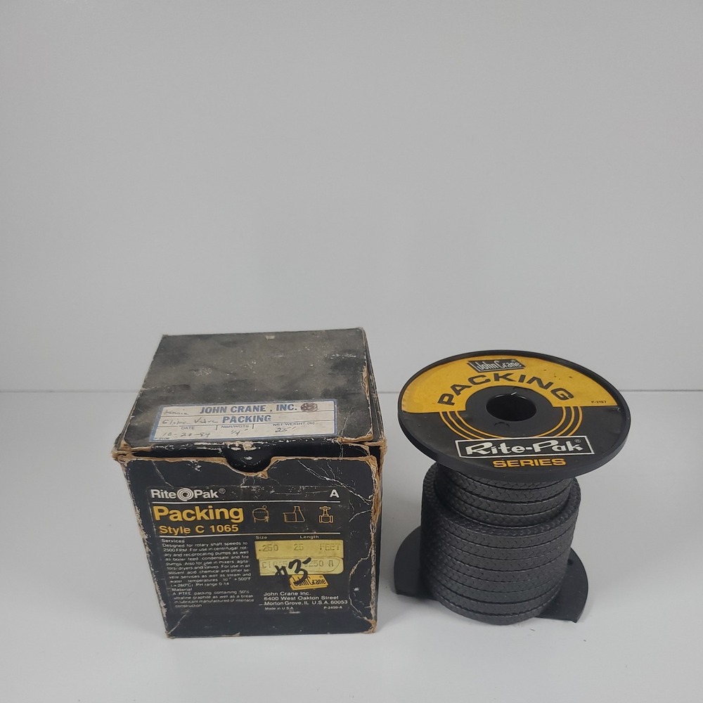 John Crane Rite-Pak Style C 1065 Packing Size .25" 1/4" 1.2lb MECHANICAL PACKING